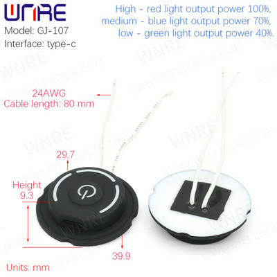 Silikona spiedpogas slēdzis Apsildāmas Vestes Bikses Cimdi Elektriskā apsilde jostas temperatūras regulators Reostata slēdzis, tips c