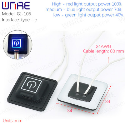 Silikona spiedpogas slēdzis Apsildāmas Vestes Bikses Cimdi Elektriskā apsilde jostas temperatūras regulators Reostata slēdzis, tips c