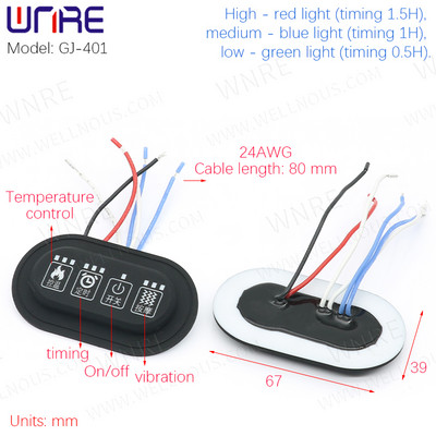 Silikona spiedpogas slēdzis Apsildāmas Vestes Bikses Cimdi Elektriskā apsilde jostas temperatūras regulators Reostata slēdzis, tips c