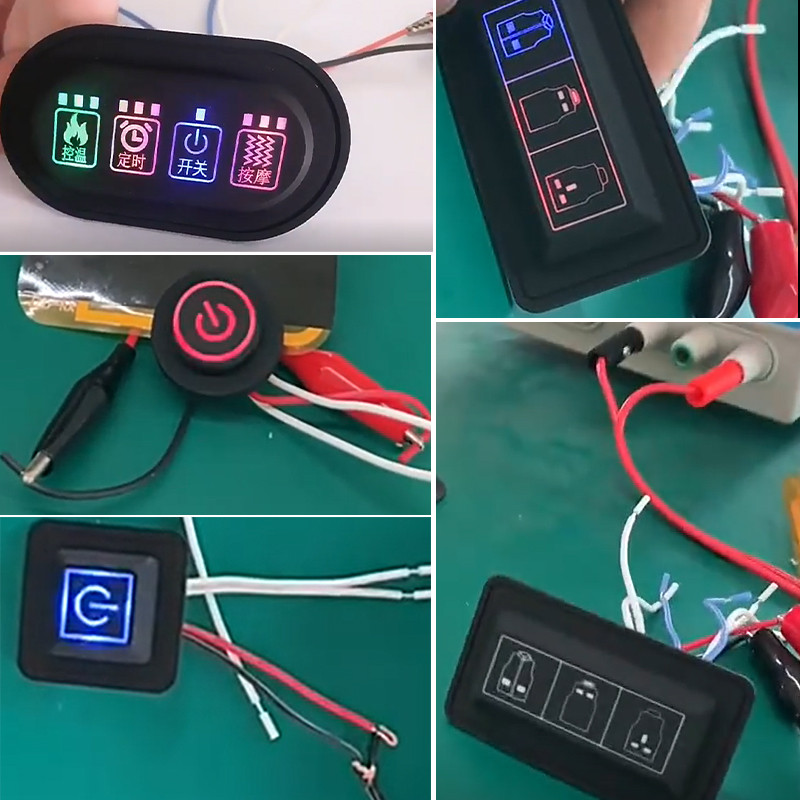 Silikona spiedpogas slēdzis Apsildāmas Vestes Bikses Cimdi Elektriskā apsilde jostas temperatūras regulators Reostata slēdzis, tips c