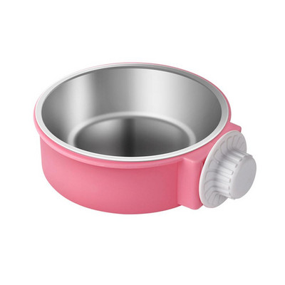 Mājdzīvnieku piekarināmā pārtikas bļoda, nerūsējoša, viegli saliekama kaķu suņu nerūsējošā tērauda barošanas bļoda Mājdzīvnieku piederumi