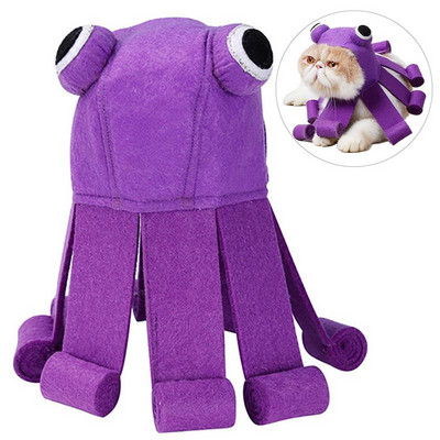 1 tk Naljakas Cosplay Lemmiklooma Koera Kassi Müts Kostüüm Soe kaheksajalg Mane Parukas Müts kassipojale Halloweeni riietumiseks Peakatted Aksessuaarid