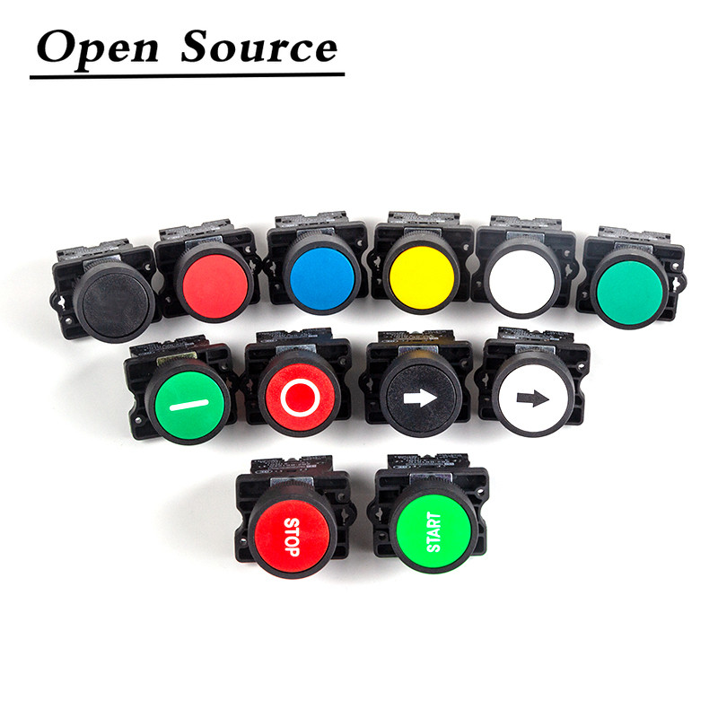 22 mm XB2-EA Plastični prekidač s gumbom Start/Stop crna/bijela strelica 10A/415V Prekidač s gumbom za samoponovno postavljanje/trenutni simbol