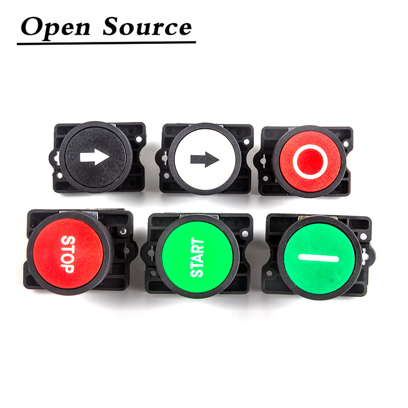 22 mm XB2-EA Plastični prekidač s gumbom Start/Stop crna/bijela strelica 10A/415V Prekidač s gumbom za samoponovno postavljanje/trenutni simbol