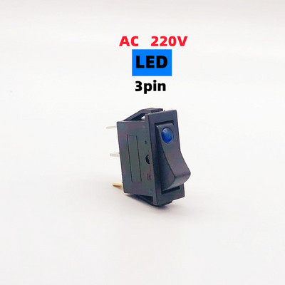 1/5gab 3-pin svirpogas slēdzis KCD3 ON-OFF 2. pārnesuma pozīcija mini kaķacs ar LED AC 16A 250V vara pēdas/sudraba kontakti