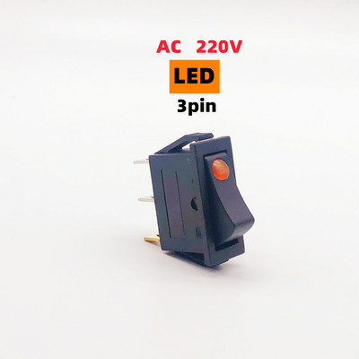 1/5gab 3-pin svirpogas slēdzis KCD3 ON-OFF 2. pārnesuma pozīcija mini kaķacs ar LED AC 16A 250V vara pēdas/sudraba kontakti