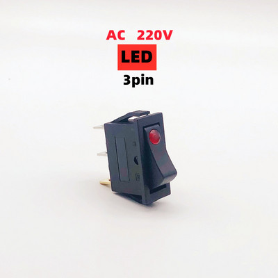 1/5gab 3-pin svirpogas slēdzis KCD3 ON-OFF 2. pārnesuma pozīcija mini kaķacs ar LED AC 16A 250V vara pēdas/sudraba kontakti
