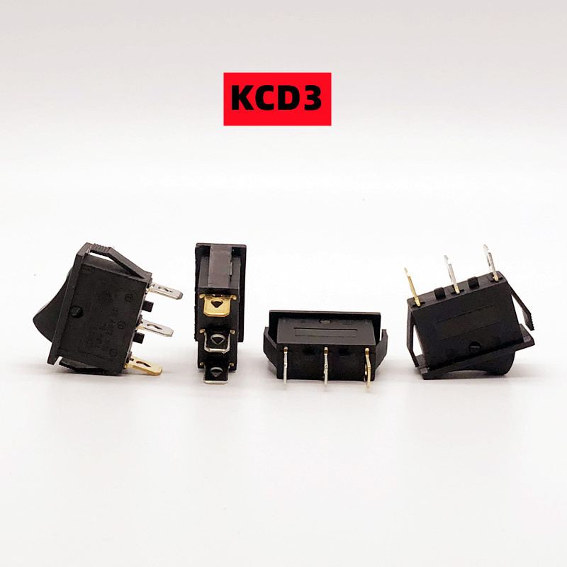 1/5gab 3-pin svirpogas slēdzis KCD3 ON-OFF 2. pārnesuma pozīcija mini kaķacs ar LED AC 16A 250V vara pēdas/sudraba kontakti