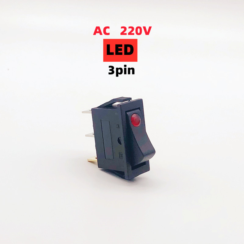 1/5gab 3-pin svirpogas slēdzis KCD3 ON-OFF 2. pārnesuma pozīcija mini kaķacs ar LED AC 16A 250V vara pēdas/sudraba kontakti