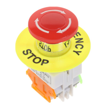Κόκκινο καπάκι μανιταριού 1NO 1NC DPST AC 660V10A Διακοπή έκτακτης ανάγκης Βιομηχανικός πλαστικός διακόπτης κουμπιού