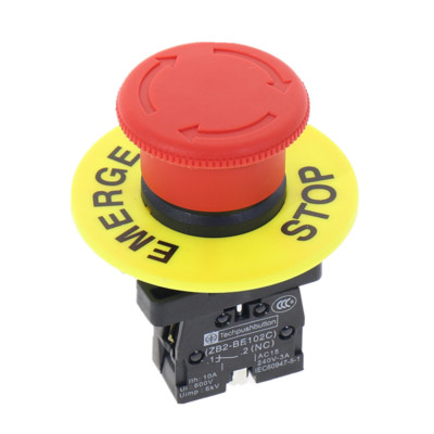 Punase seenekübar 1NO 1NC DPST AC 660V10A hädaseiskamisseade tööstuslikust plastikust nupplüliti
