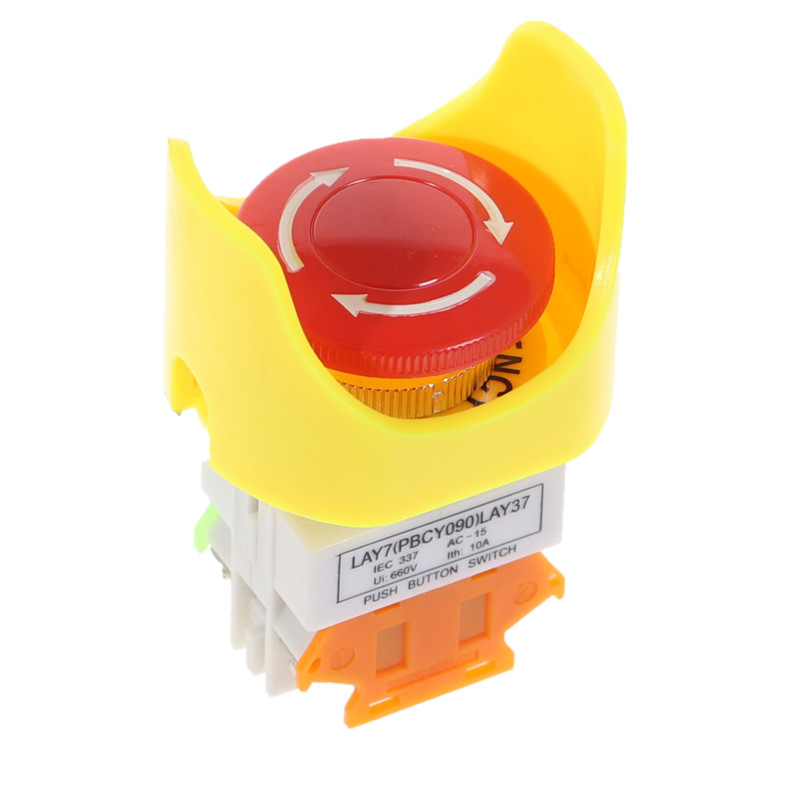 Punase seenekübar 1NO 1NC DPST AC 660V10A hädaseiskamisseade tööstuslikust plastikust nupplüliti