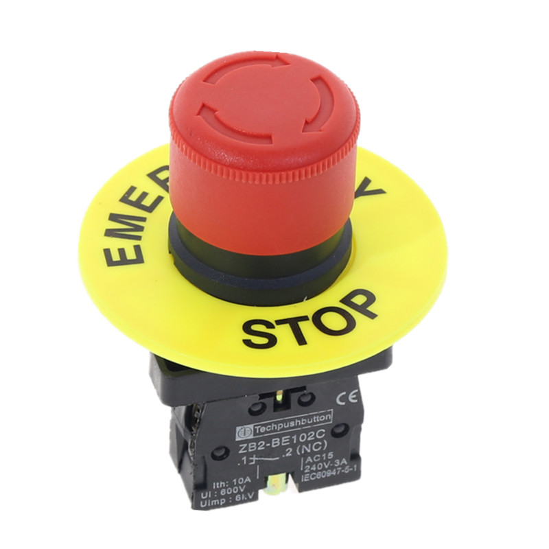Punase seenekübar 1NO 1NC DPST AC 660V10A hädaseiskamisseade tööstuslikust plastikust nupplüliti