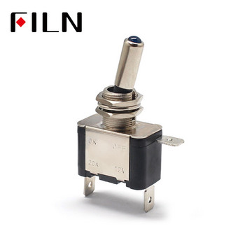 FILN Κουνιστή διακόπτη Auto Car Boat Truck Illuminated Led Toggle Switch with Safety Aircraft Flip Up Cover Guard 12V20A ASW-07D