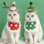 Mājas kaķis suns multfilma Plīša Ziemassvētku vecītis Alnis Sarkana Zaļa Cepurīte Galvassega Mežģīnes Bib Siekalas Šalle Ziemassvētku Dekorācijas Komplekts