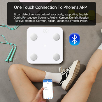 Ζυγαριά μπάνιου Έξυπνη ηλεκτρονική ζυγαριά βάρους LED Ψηφιακή Bluetooth ζυγαριά δαπέδου Ζυγαριά σώματος Balance Αναλυτής σύνθεσης σώματος