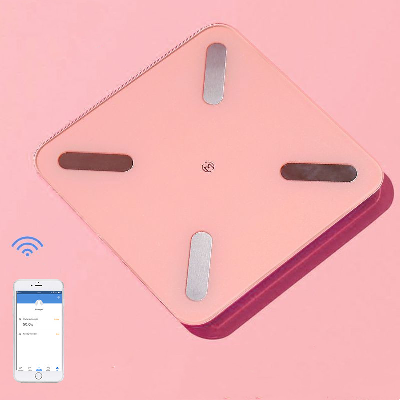 Ühevärviline keharasvakaal nutikas elektrooniline ​juhtmevaba vannitoa kaalukaal Ühendage Bluetoothiga keha koostise analüsaatori kaalud