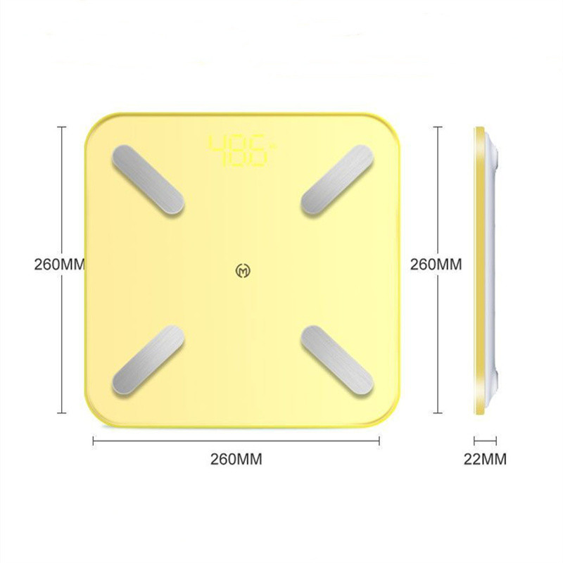 Ühevärviline keharasvakaal nutikas elektrooniline ​juhtmevaba vannitoa kaalukaal Ühendage Bluetoothiga keha koostise analüsaatori kaalud