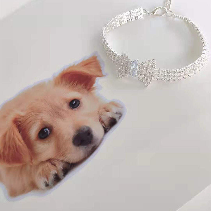Mačka Ogrlica Potrepštine za kućne ljubimce Ogrlica za pse Mašna Kristalna mačka Ogrlica za pse Ogrlica Princess Party Nakit za kućne ljubimce Pribor za kućne ljubimce