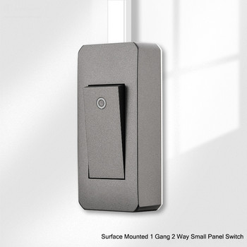 1 Gang 2 Way Surface Mount Switch Switch Κρεμαστή εγκατάσταση δίπλα στο κρεβάτι Λυχνία ελέγχου On/Off Γκρι/Λευκό/χρυσό πάνελ διακόπτης φωτός τοίχου