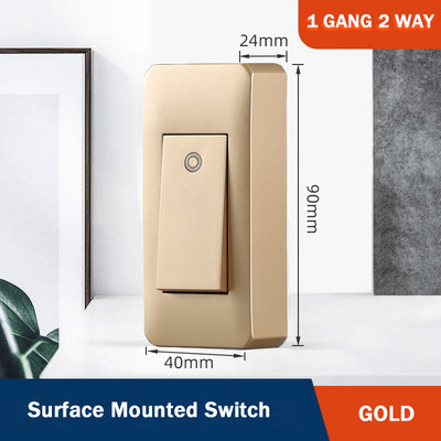 1 grupa 2 smjera Prekidač za površinsku montažu Žica za vješanje Instalacija Uz krevet On/Off Kontrolna lampa Siva/bijela/zlatna ploča Zidni prekidač za svjetlo