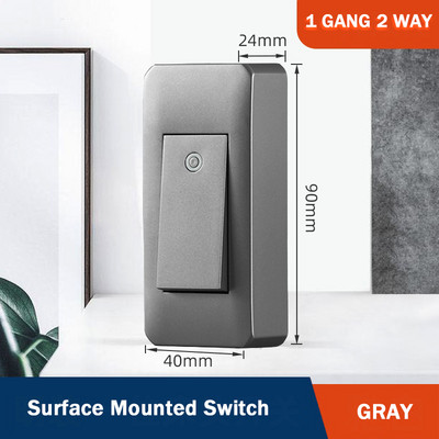 1 grupa 2 smjera Prekidač za površinsku montažu Žica za vješanje Instalacija Uz krevet On/Off Kontrolna lampa Siva/bijela/zlatna ploča Zidni prekidač za svjetlo