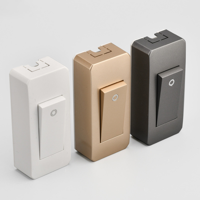 1 grupa 2 smjera Prekidač za površinsku montažu Žica za vješanje Instalacija Uz krevet On/Off Kontrolna lampa Siva/bijela/zlatna ploča Zidni prekidač za svjetlo