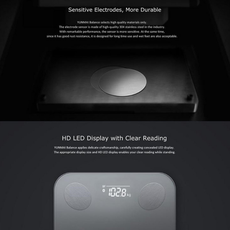 „YUNMAI Mini 2“ kūno riebalų monitoriaus svėrimas „Balance Smart Body Fat Scale“ Pažangi duomenų analizė APP valdymo skaitmeninis svėrimas