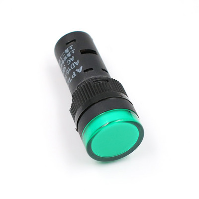 Indikatora signāllampas gaisma Ūdensizturīgs ad16-16ds 16mm AC/DC 12V 24V 110V 220V 380V Sarkans Zaļš Dzeltens Zils Balts LED spuldzes 20mA