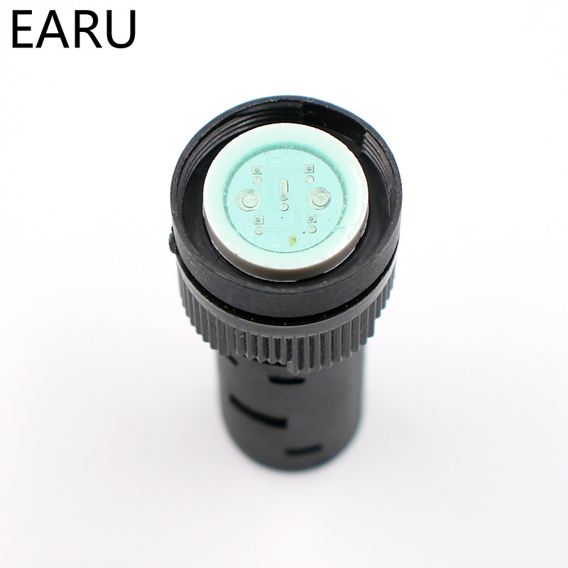 Indikatora signāllampas gaisma Ūdensizturīgs ad16-16ds 16mm AC/DC 12V 24V 110V 220V 380V Sarkans Zaļš Dzeltens Zils Balts LED spuldzes 20mA