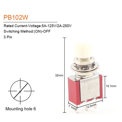1/5PCS Visokokvalitetni 6mm 3/6pin 2 položaja Mini trenutni automatski povratni prekidač tipkal ON OFF 5A125V/2A250V preklopni prekidač