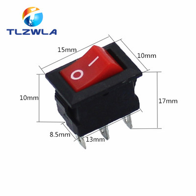 10 buc. KCD11 întrerupător basculant 10*15mm mini întrerupător buton ON-OFF/ON-OFF-ON 2 pini/3 pini 3A 250VAC/6A 125VAC 10x15mm