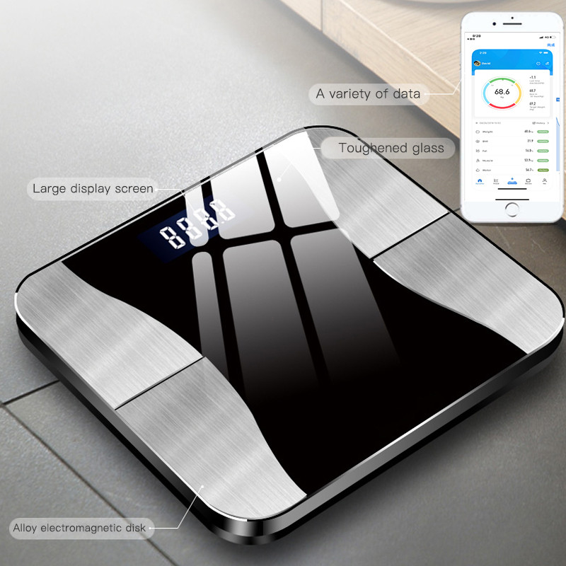 Intelligentne rasvakaal Bluetoothi kaal Intelligentne tasakaalustus Fat Body Family Garden Kaalu ja veesisalduse testimine Bascula Baño