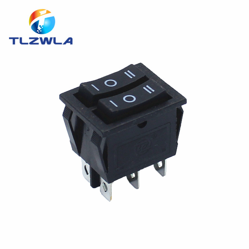 1PCS KCD6 16A 250V AC preklopni prekidač Brodski prekidač 6 pinova sa svjetiljkom ON-OFF KCD8 20A125V AC Prekidač za napajanje