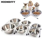 Roostevabast terasest koerakauss Lemmikloomadele Koertele Kasside Topeltkausid Toit Veenõud Libisemisvastased Eemaldatavad Kutsikate Joogisöötjad Lemmikloomatarbed