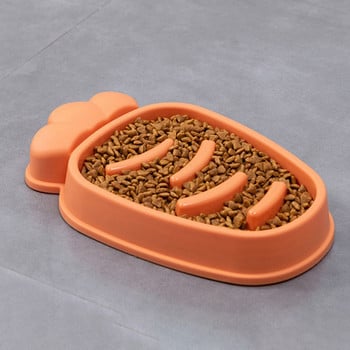 Pet Slow Food Bowl Τύπος καρότου Anti-choke Rice Bowls Puppy Cat Slow Down Τρώγοντας πιάτο για την πρόληψη της παχυσαρκίας Προμήθειες ταΐσματος σκύλων