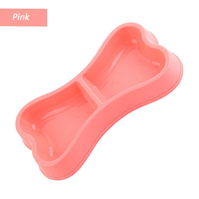 Plastične zdjele za pse Hranilica za pse u obliku bombona u obliku kostiju Zdjele s dvostrukom glavom Hranjenje kućnih ljubimaca Zdjela za hranu za putovanja Mačke Posuđe