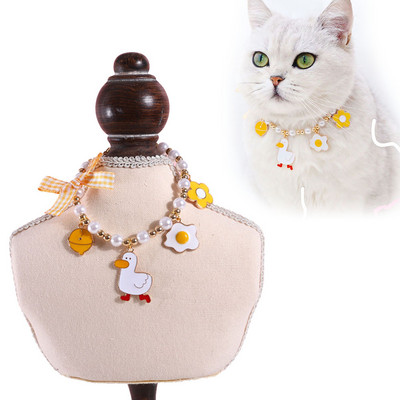 Reguleeritav lemmiklooma pärli kaelakee kaelarihm kassi aksessuaarid kassi kaelakee armas armas süda Sfinksi kassi kaelarihm kutsikas koer kiisu ehted