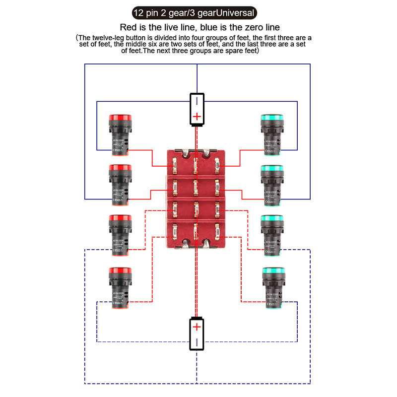 5 TK miniatuurne lüliti MTS-102/103/202/203/302/304/402/403 SISSE-SISSE-SISSE-VÄLJA-SISSE 5A125V 2A250V 3/6/9/12 pin Kinnitus 6mm