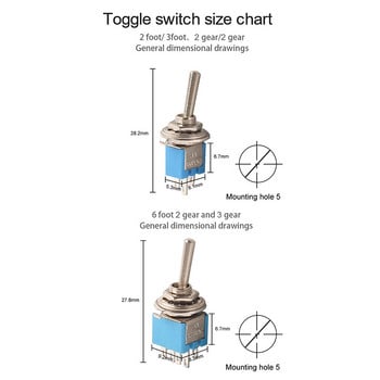 10 ΤΕΜ/Παρτίδα Μπλε SMTS-102/202/101 SPDT ON-OFF 3A250V-6A125V Miniature διακόπτης εναλλαγής 2/3/6 Pin