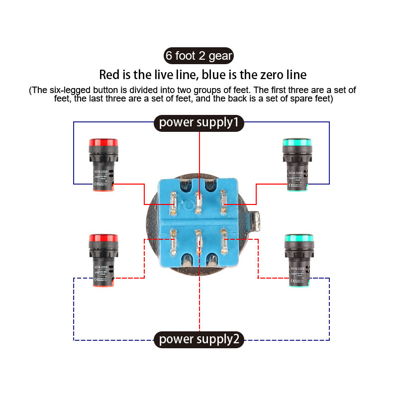 10 PCS/Lot Plavi SMTS-102/202/101 SPDT ON-OFF 3A250V-6A125V Minijaturni prekidač 2/3/6 Pin