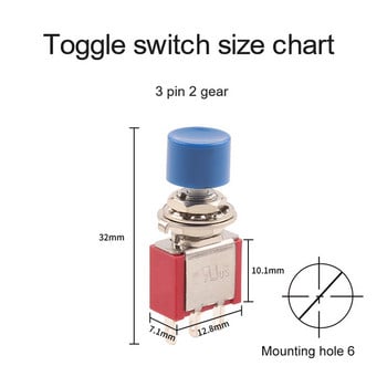 5 τμχ 3Pin 6Pin C-NO-NC 6mm Mini Στιγμιαία Αυτόματη Επιστροφή Διακόπτης κουμπιού (ON)-OFF 5A125V/2A250V Διακόπτες εναλλαγής