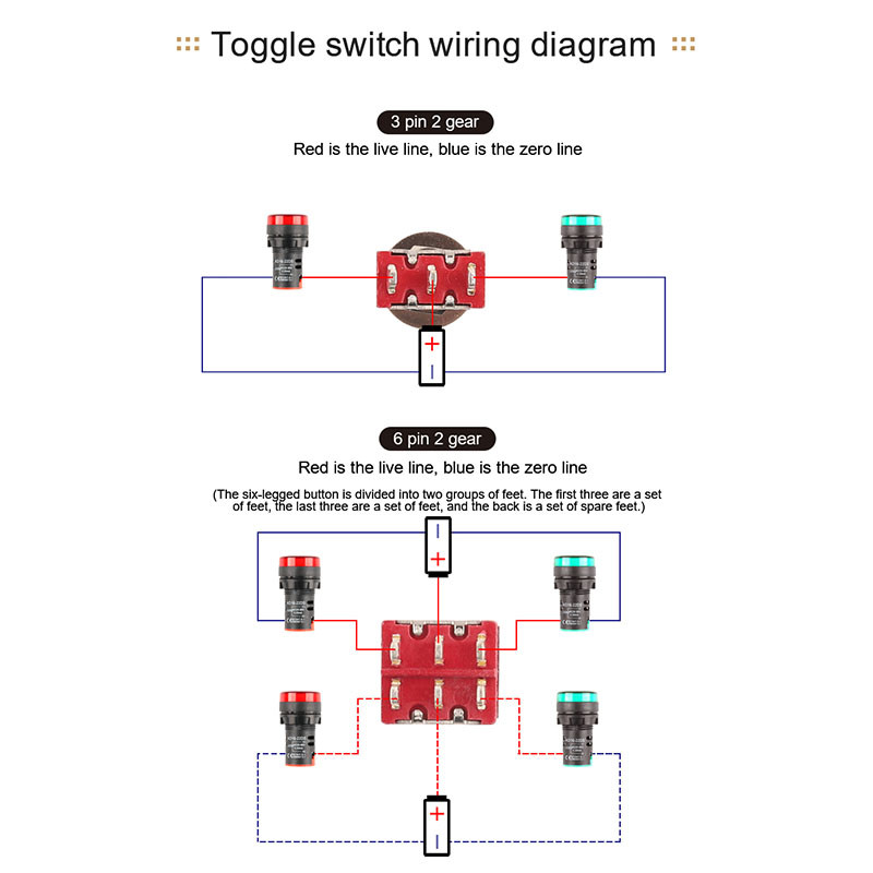 5gab 3Pin 6Pin C-NO-NC 6mm Mini Momentary Automātiskā atgriešanās spiedpogas slēdzis (ON)-OFF 5A125V/2A250V pārslēgšanas slēdži