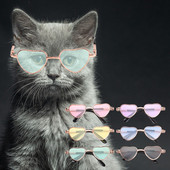 Mali psi Srce Metalne sunčane naočale Foto rekvizit Kostim za zabavu Mačke Mačke Naočale Pseće naočale Cool Funny Kitten Eyewear
