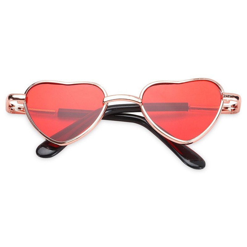 Mali psi Srce Metalne sunčane naočale Foto rekvizit Kostim za zabavu Mačke Mačke Naočale Pseće naočale Cool Funny Kitten Eyewear