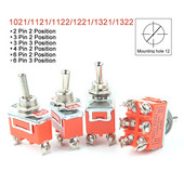 1KOM Preklopni prekidač 15A 250V 2/3/4/6 Pin 2/3 položaja Terminal ON-OFF ON-ON ON-OFF-ON 1121 1021 1321 1322 preklopni prekidač