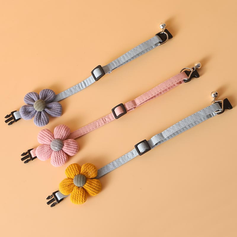 Pamučna mačka pseća ogrlica pletena cvjetna ogrlica za kućne ljubimce jednobojna sa zvonom kućni ljubimac leptir mašna mačka ogrlica štene mačić Bibs pribor za kućne ljubimce