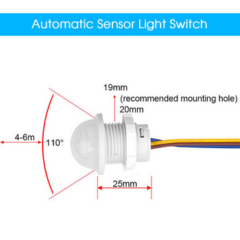 110/220v LED Mini Sensitive Night Light Home Εσωτερικός εξωτερικός χώρος Υπέρυθρου φωτός Ανίχνευση αισθητήρα κίνησης Αυτόματος διακόπτης φωτός αισθητήρα