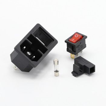 1Pcs 10A 250VAC 3-пинов iec320 C14 входящ конектор щепсел захранващ контакт с навигационен превключвател на лампата 10A гнездо за предпазител мъжки конектор