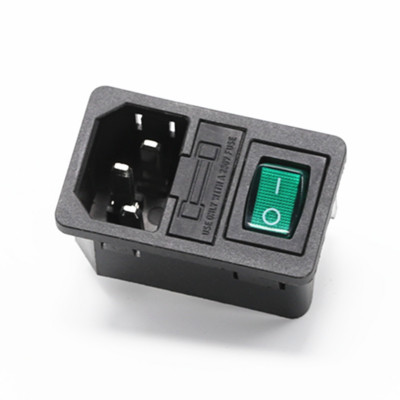 1tk 10A 250VAC 3 kontaktiga iec320 C14 sisendi pistik pistikupesa koos lambi klahvlülitiga 10A kaitsmehoidiku pesa isane pistik